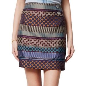 Maeve Mixed Print Jacquard Pencil Skirt